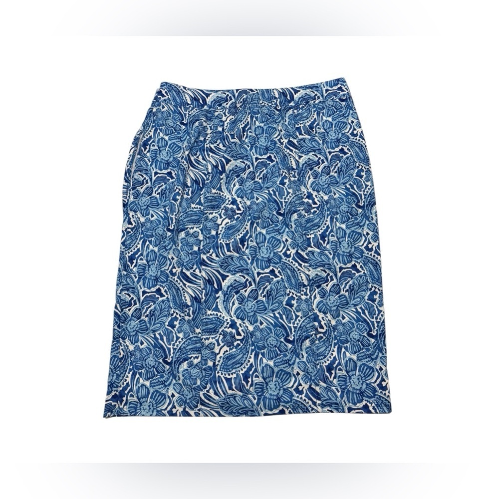 RipSkirt Hawaii Floral Print Skirt Beach Cover Up Lightweight Blue White L - Picture 5 of 5
